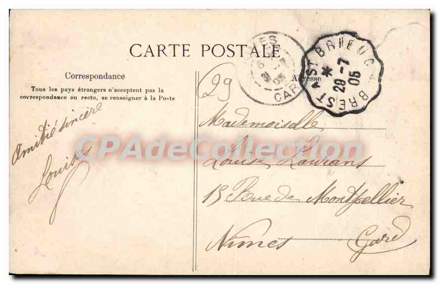 CPA Souvenir de Bretagne  — Rückseite