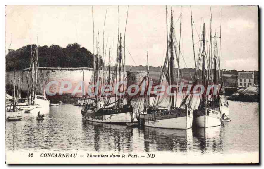 CPA Concarneau Thonniers dans le Port 