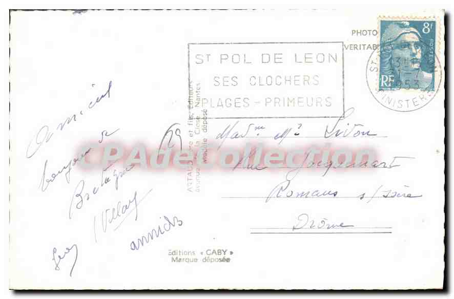 CPA St Pol de Leon multivues — Rückseite