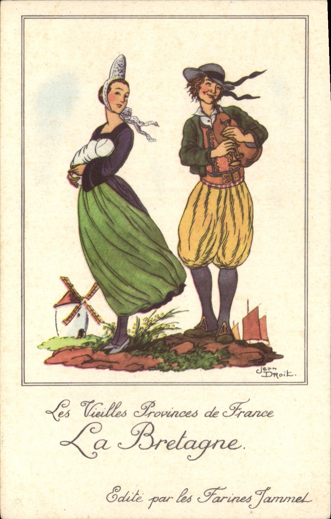 CPA Les Villes Provinces de France La Bretagne farines Jammet