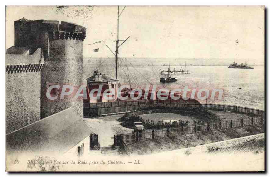 CPA Brest Vue sur la Rade prise du Chateau 