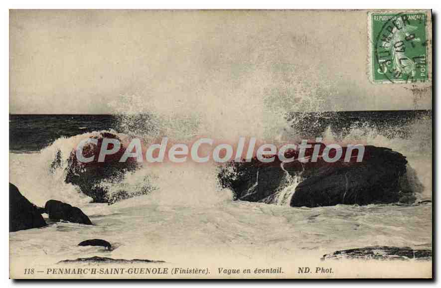 Penmarc'h-Saint-Guenole (Finistère) — Vague en éventail — ND. Phot.