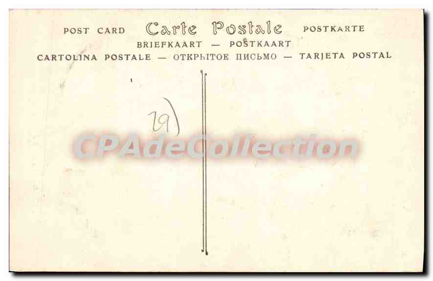 CPA Costumes Moeurs et costumes Bretons un lit à double étage — Verso