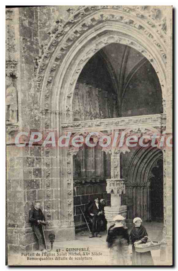 CPA Quimperle Portail de l'Eglise St Michel 