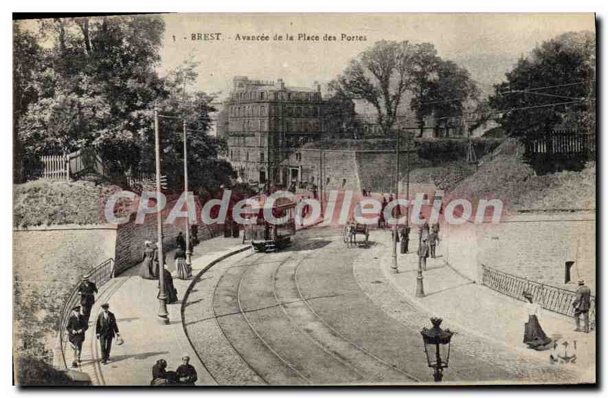 CPA Brest Avancee de la Place des Portes 