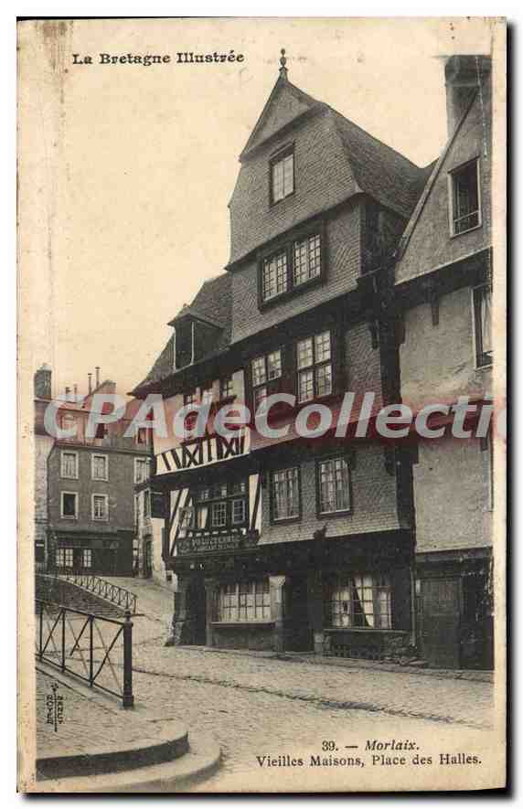 CPA Morlaix Vieilles Maisons Place des Halles 