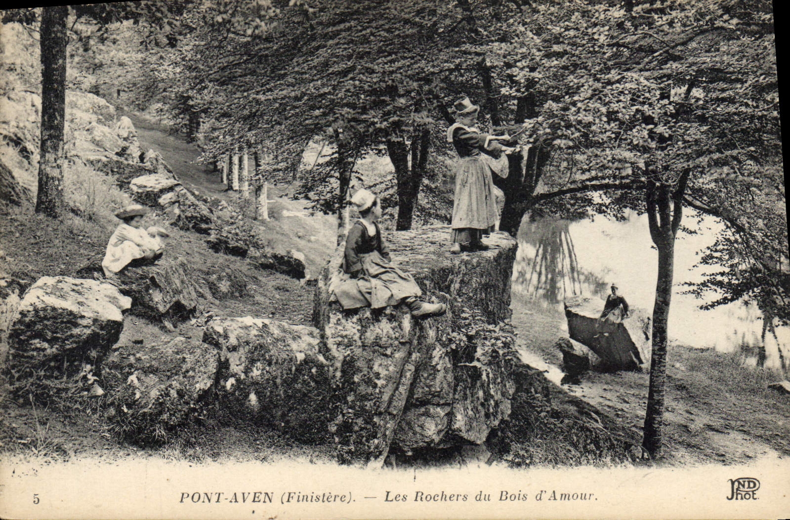 CPA Pont Aven Finistere Les Rochers du Bois d'Amour 