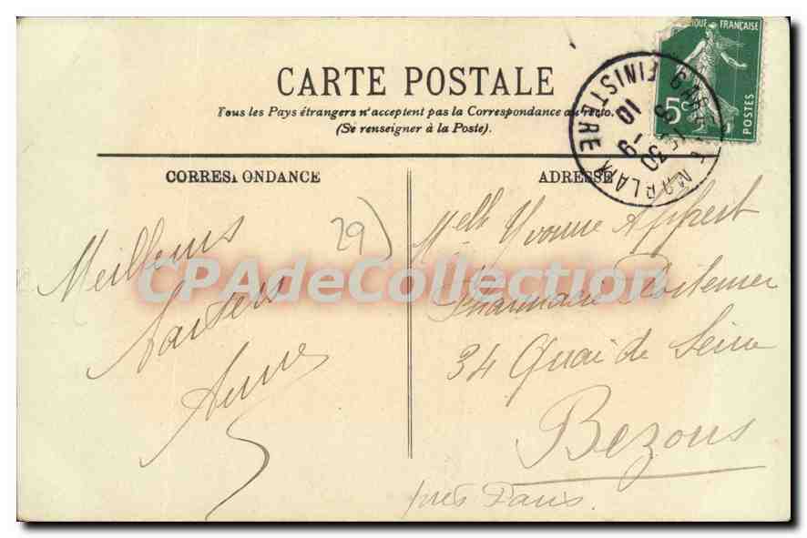 CPA Morlaix Vieilles maisons rue de Guernisac  — Rückseite