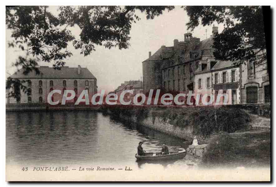 CPA Pont l'Abbe la voie Romaine 
