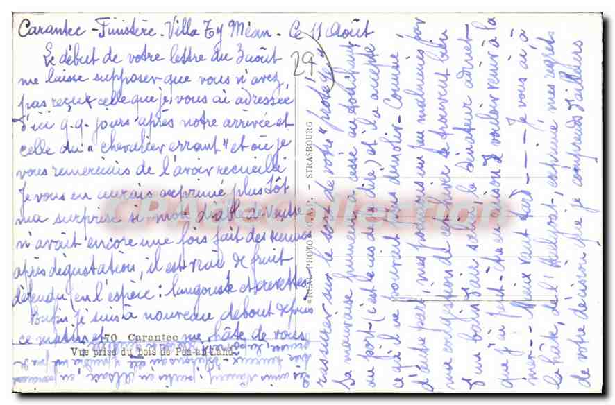 CPA Carantec vue prise du pen a Land — Rückseite