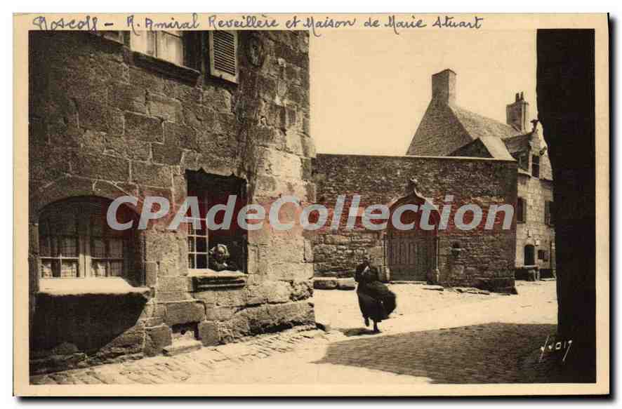 CPA Roscoff Finistere rue Amiral Reveillere et maison de Marie Stuart 