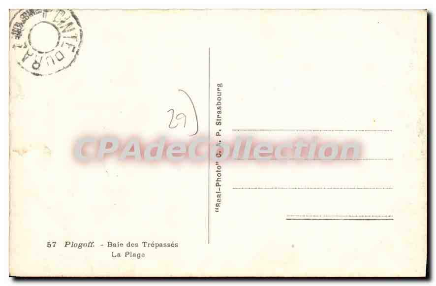 CPA Plogoff Baie des Trepasses la plage  — Rückseite