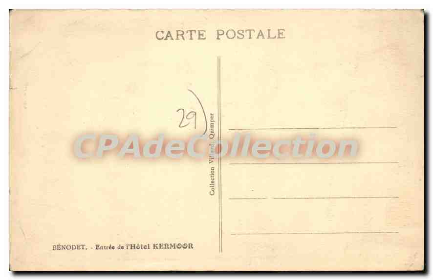 CPA Benodet entree de l'hotel Kermoor  — Rückseite