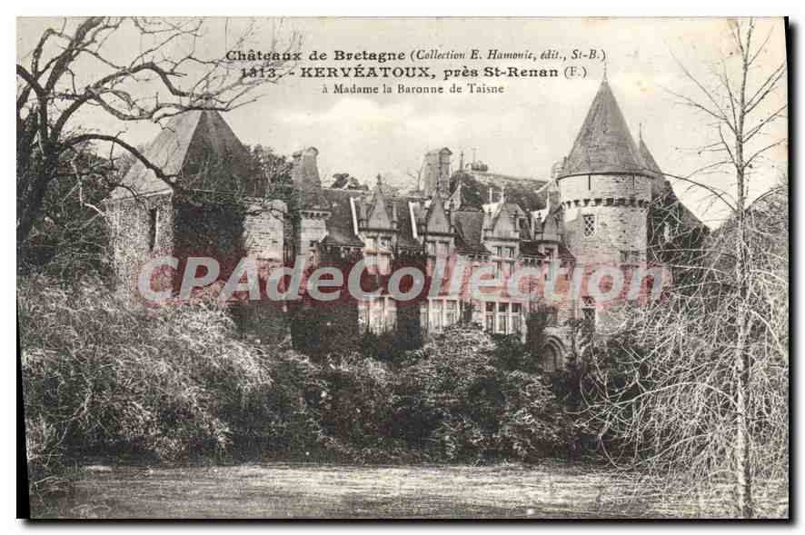 CPA Chateaux de Bretagne Kerveatoux pres St Renan à Madame la Baronne de Taisne 