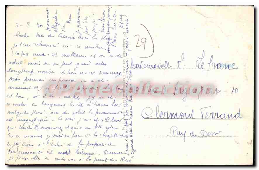 CPA Douarnenez un coin de la plage des Dames  — Rückseite