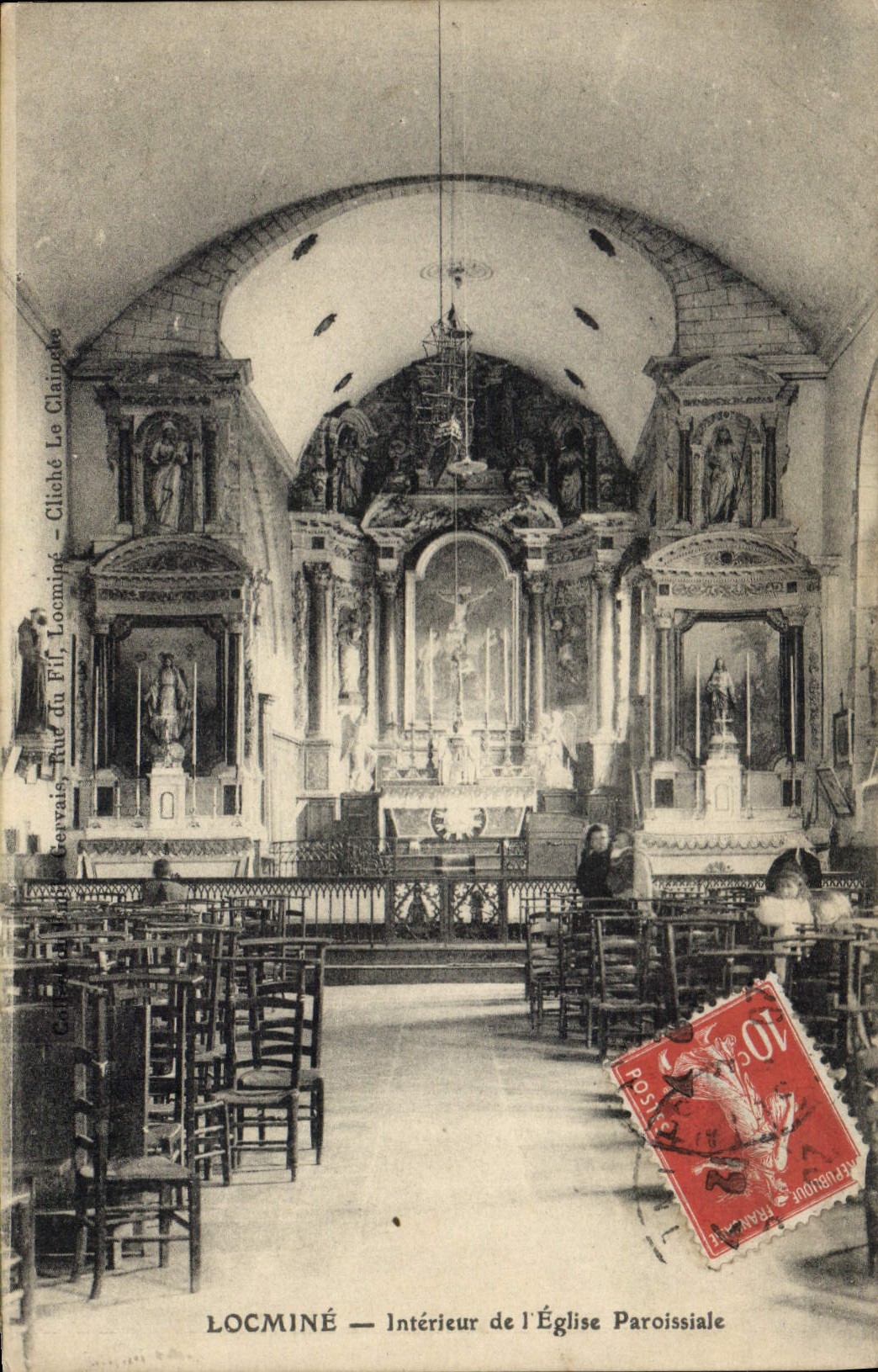 CPA Locmine interieure de l'eglise Paroissiale 
