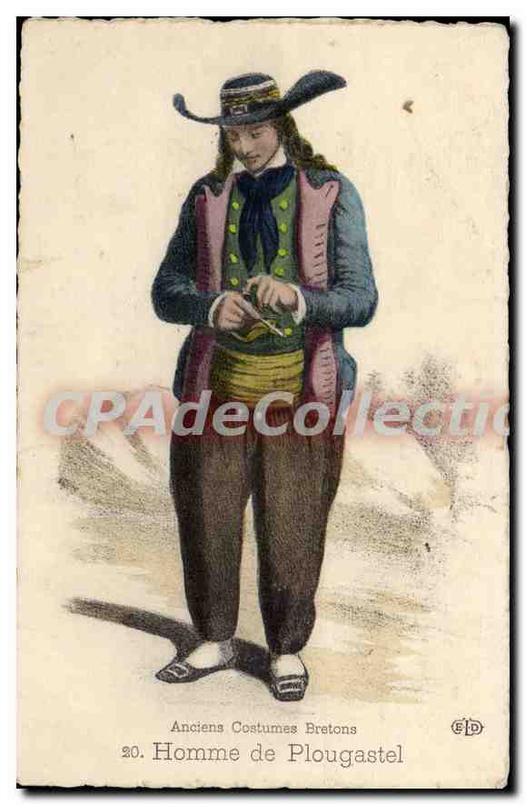 Mann aus Plougastral — Traditionelle bretonische Kleidung — ELD, Nr. 20