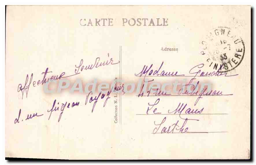CPA Plouigneau Finistere le Clocher  — Rückseite