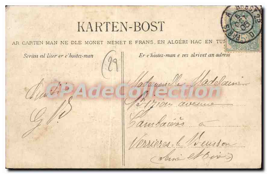 CPA enfant de Penmarch environs de Pont-l'abbé — Rückseite
