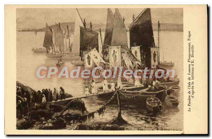 CPA Le Pardon de l'Isle de Loaven Plougrescant Tregor d'apres le tableau d'E Bouillé