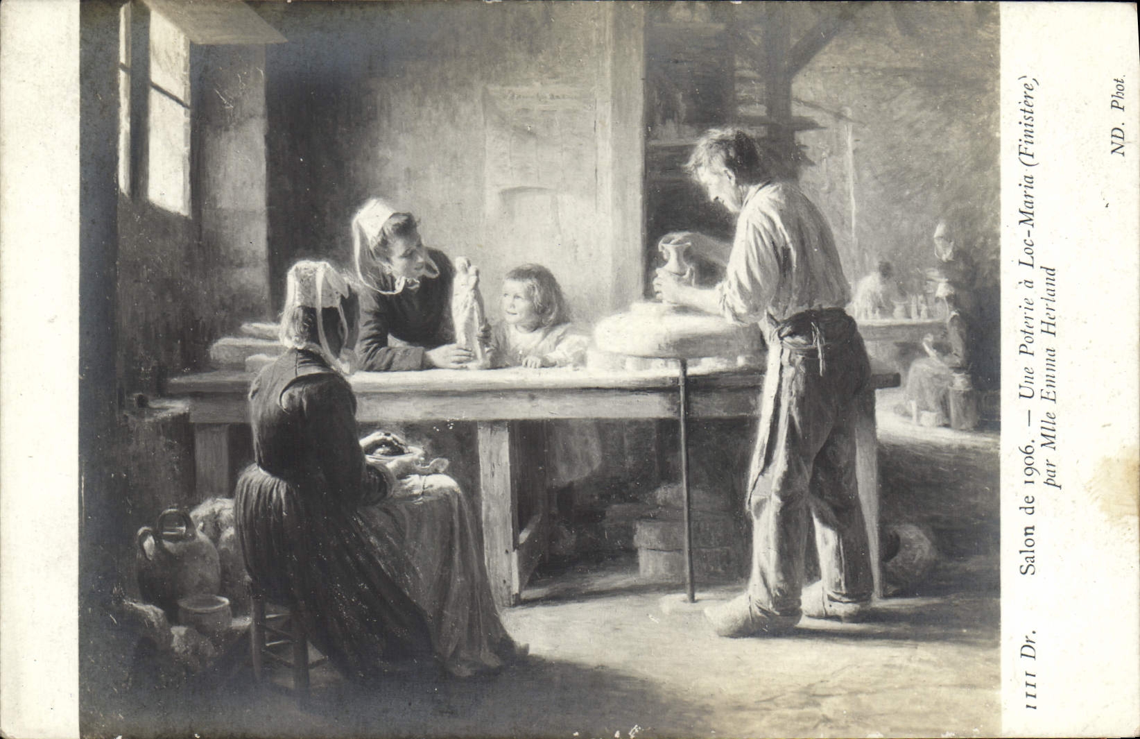 CPA Salon de 1906 une Poterie à Loc Maria Finistere par Mlle Emma Herland 