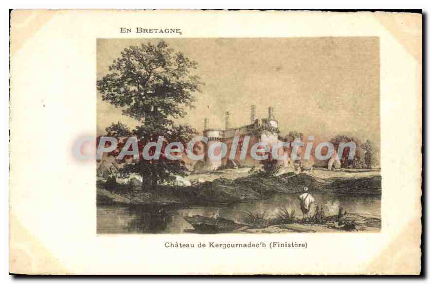 CPA En Bretagne chateau de Kergournadec'h Finistere 