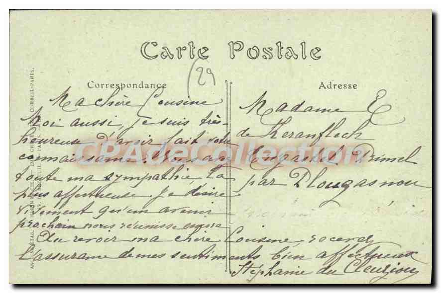 CPA Henvic Finistere l'Etang et le Manoir de Trogriffon  — Rückseite
