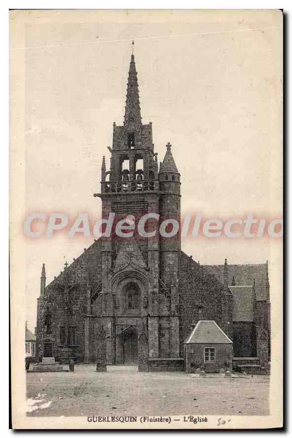 CPA Guerlesquin Finistere l'eglise 