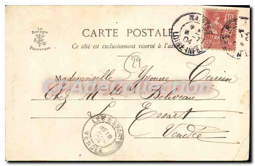 CPA Le Bretagne Pittoresque les coiffes Bretonnes Fillette de Hanvec Finistere  — Rückseite