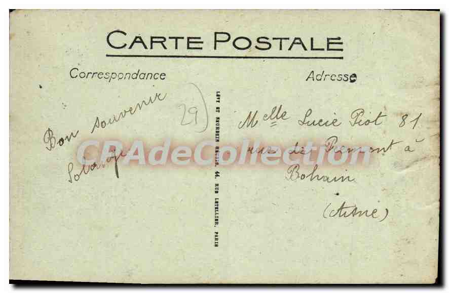 CPA Beg Meil les Villas et l'hotel des Dunes  — Rückseite