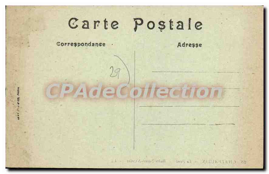 CPA Chateaulin le Pont Butte Saint Nicolas  — Rückseite