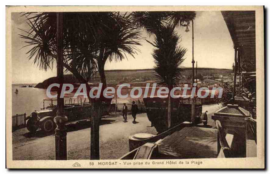 CPA Morgat vue prise du grand hotel de la plage 