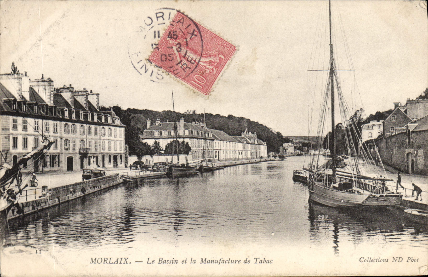 CPA Morlaix le bassin et la Manufacture de tabac 