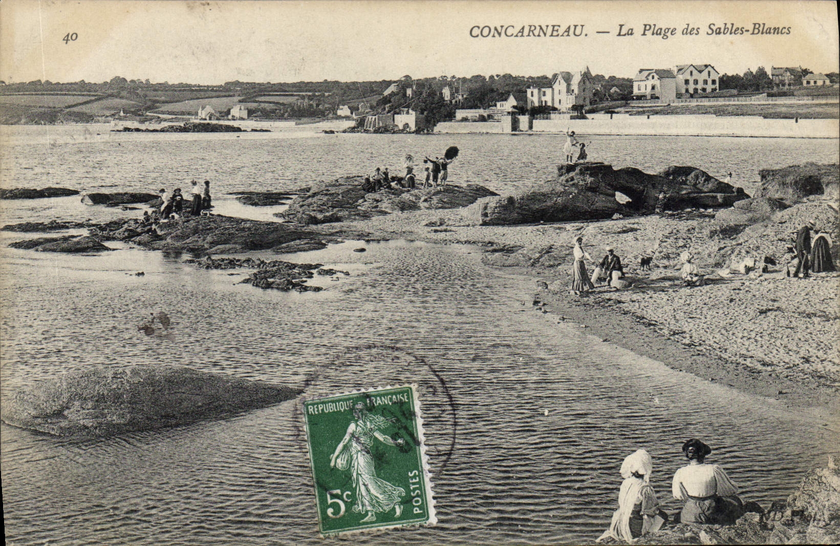 CPA Concarneau la plage des Sables Blancs 