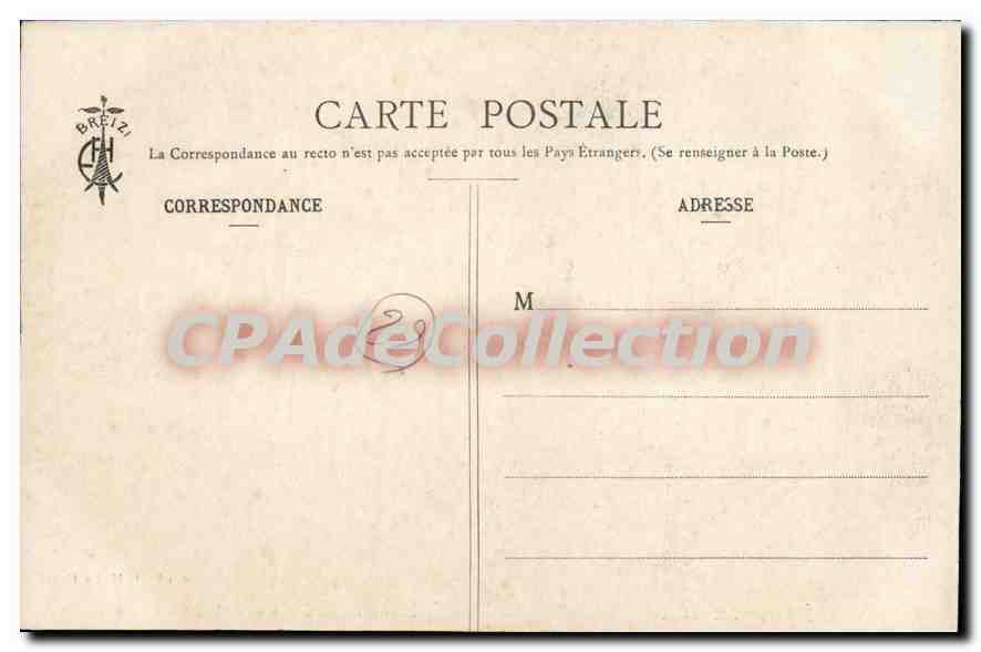 CPA Chateaulin Allee de chenes seculaires à Treverrec — Rückseite