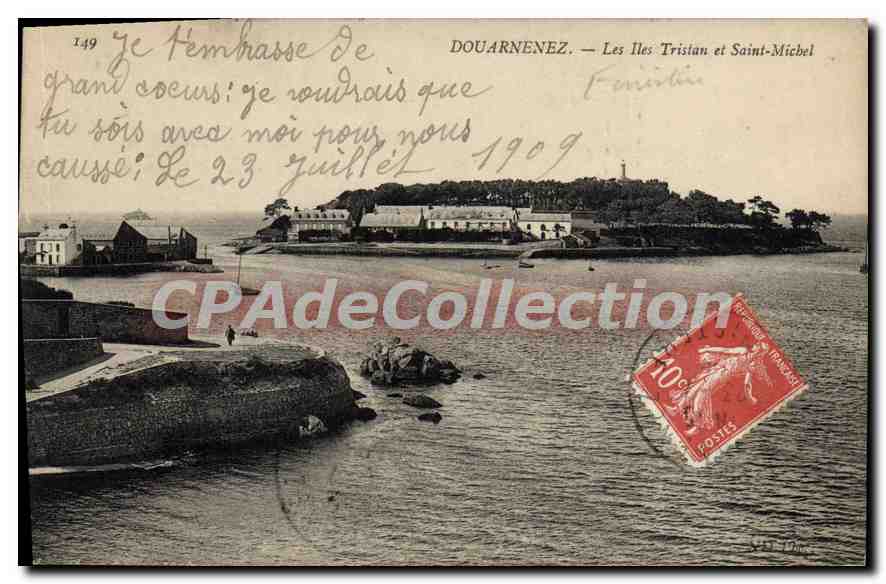 CPA Douarnenez les Iles Tristau et Saint Michel 