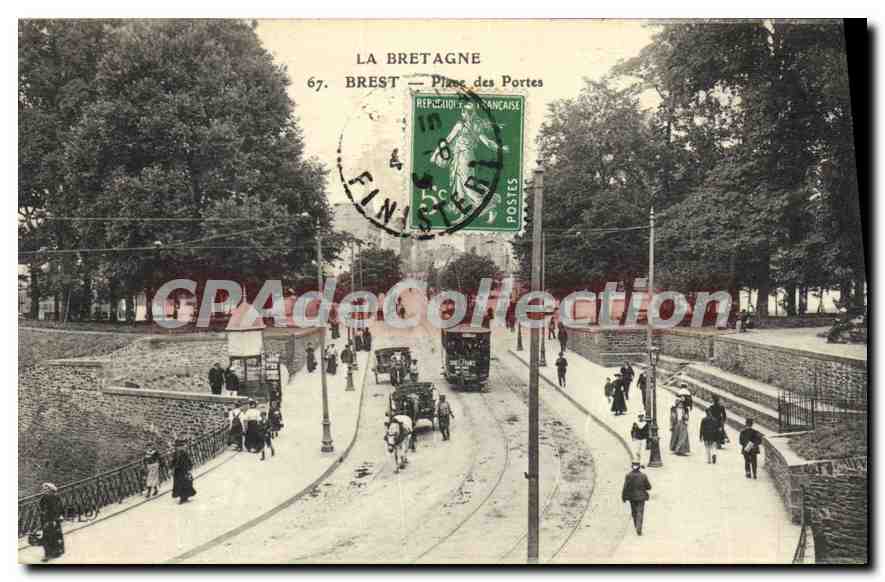 CPA La Bretagne Brest Place des portes 