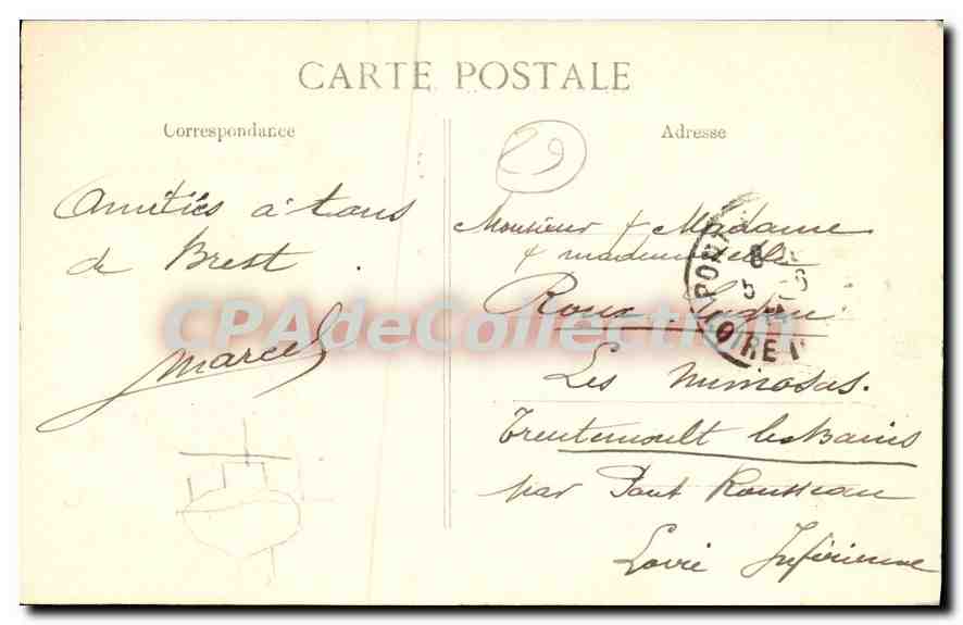 CPA La Bretagne Brest Place des portes  — Rückseite