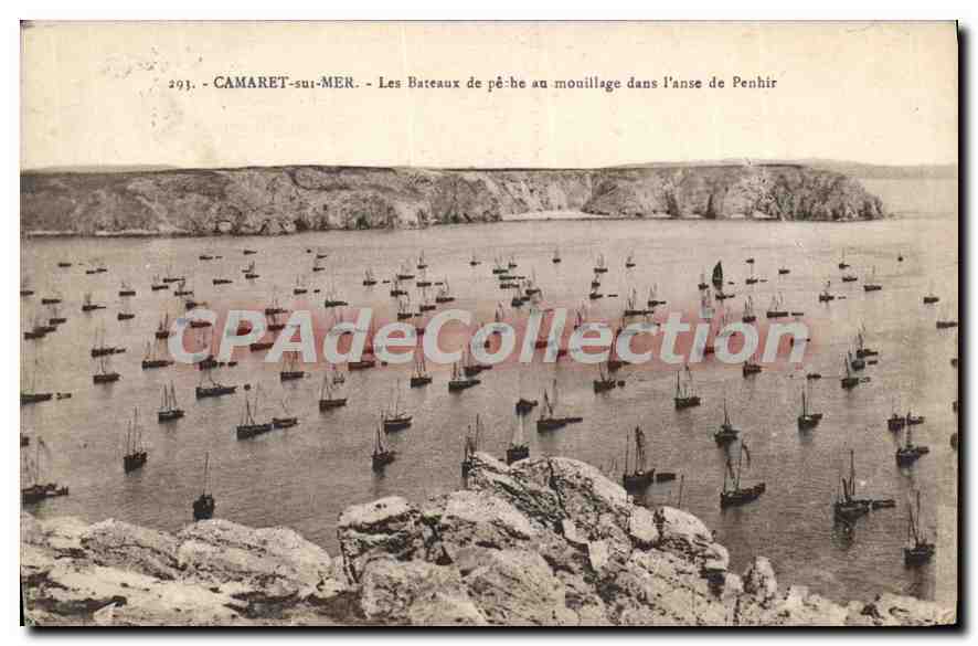 CPA Camaret sur Mer les bateaux de peche au Mouillage dans l'anse de Penhir 