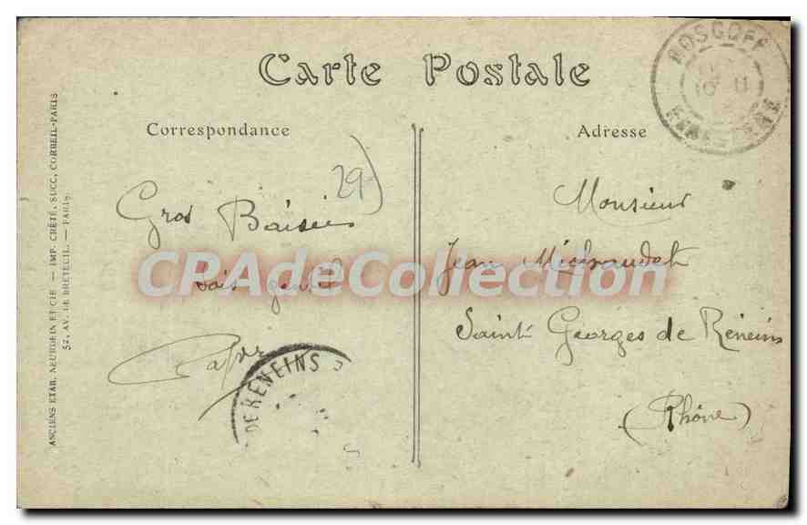 CPA Roscoff Finistere villa Saint Luc  — Rückseite