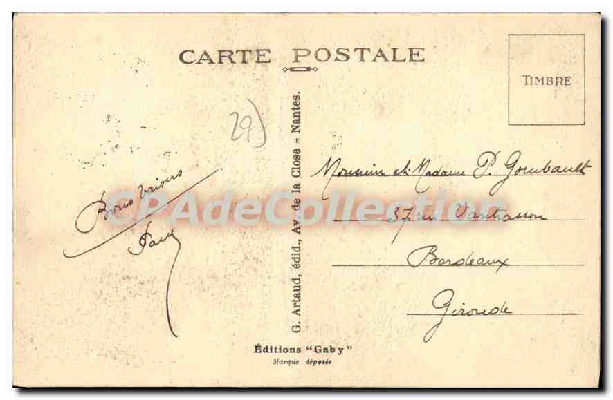 CPA Brest vue de l'Arsenal la grande Grue  — Rückseite