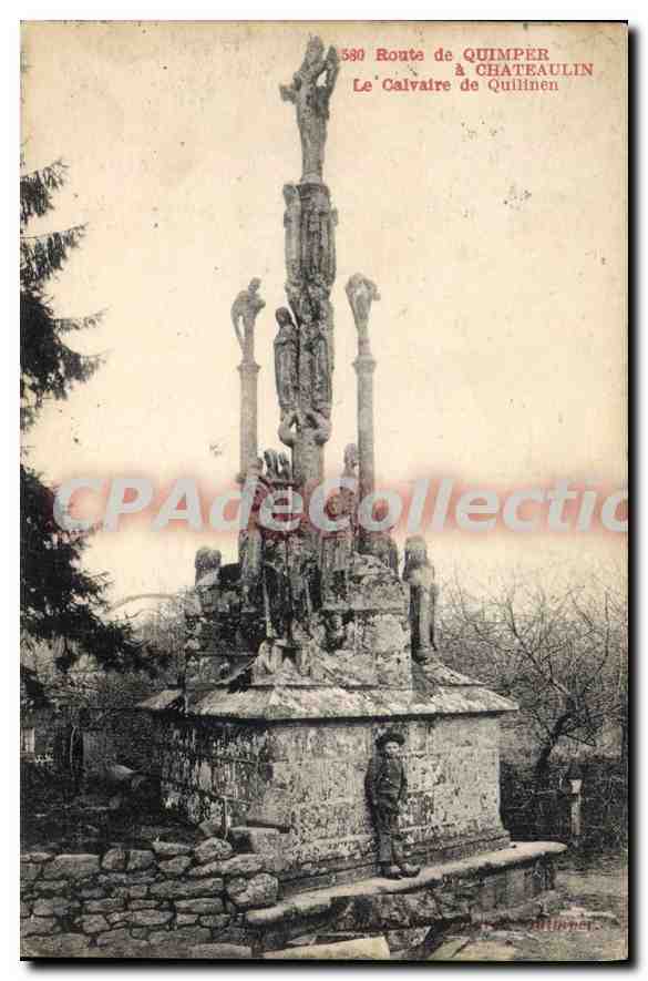 CPA Route de Quimper à Chateaulin le Calvaire de Quilinen 