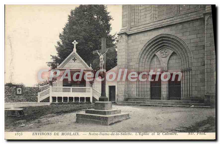CPA Environs de Morlaix Notre dame de la Salette l'eglise et le Calvaire 