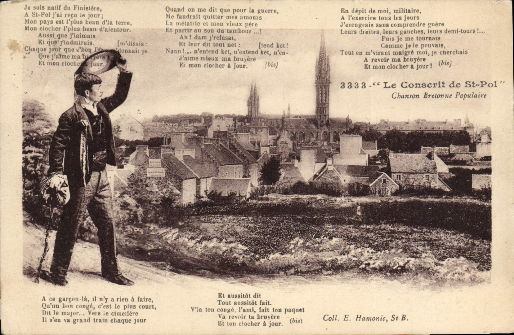 CPA Le Conscrit de St Pol Chanson Bretonne Populaire 