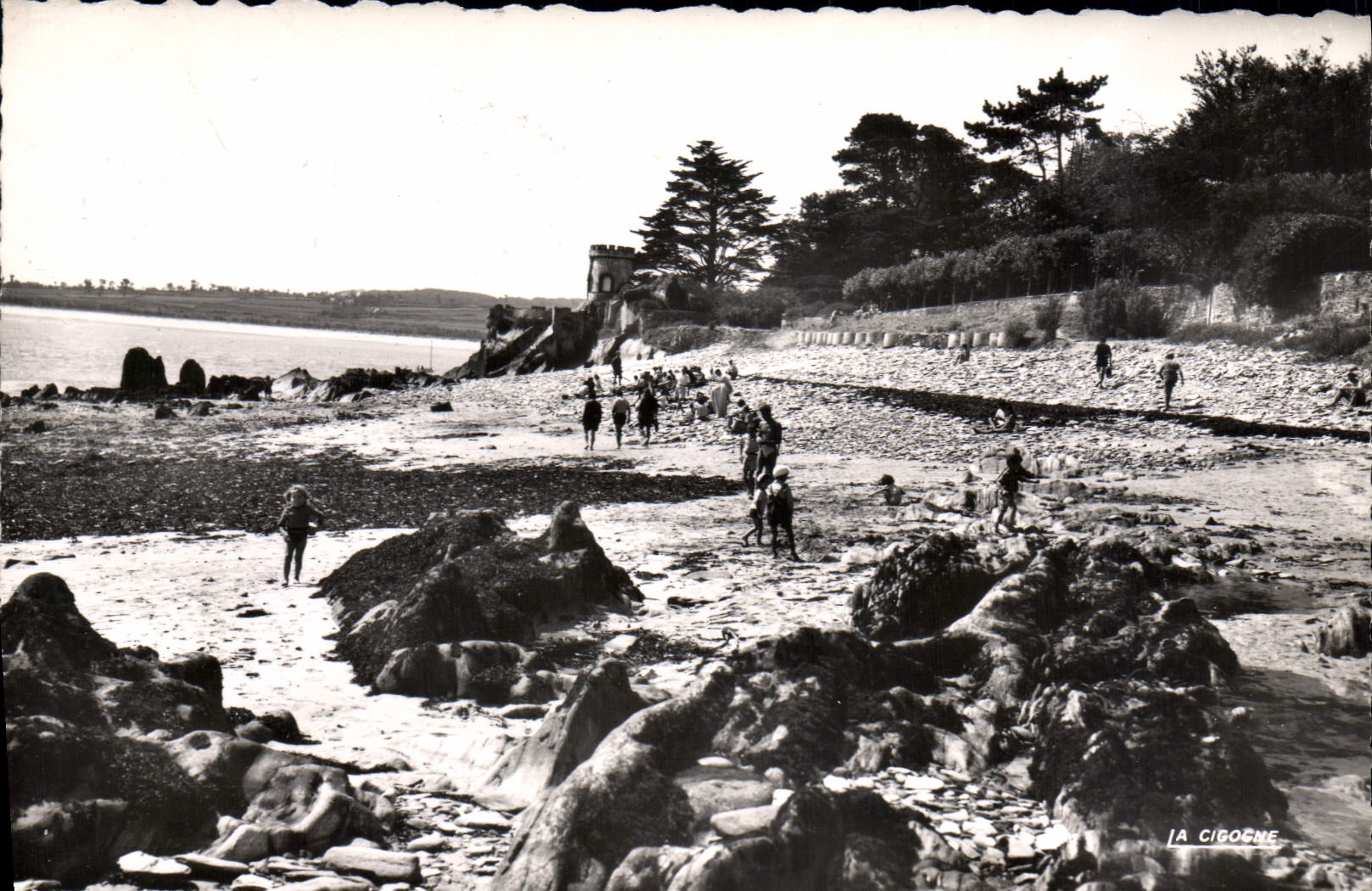 CPA Locquirec Finistere Greve de la Roche tombee 