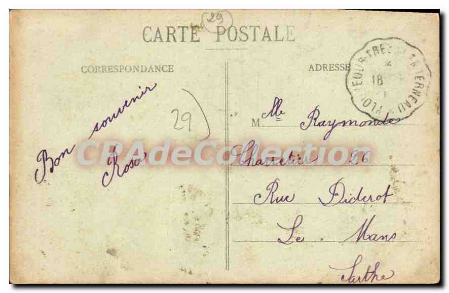 Vintage Postcard Bretagne au Pays des Fraises Plougastel daoulas a small vendor who does not disdain her goods — Back