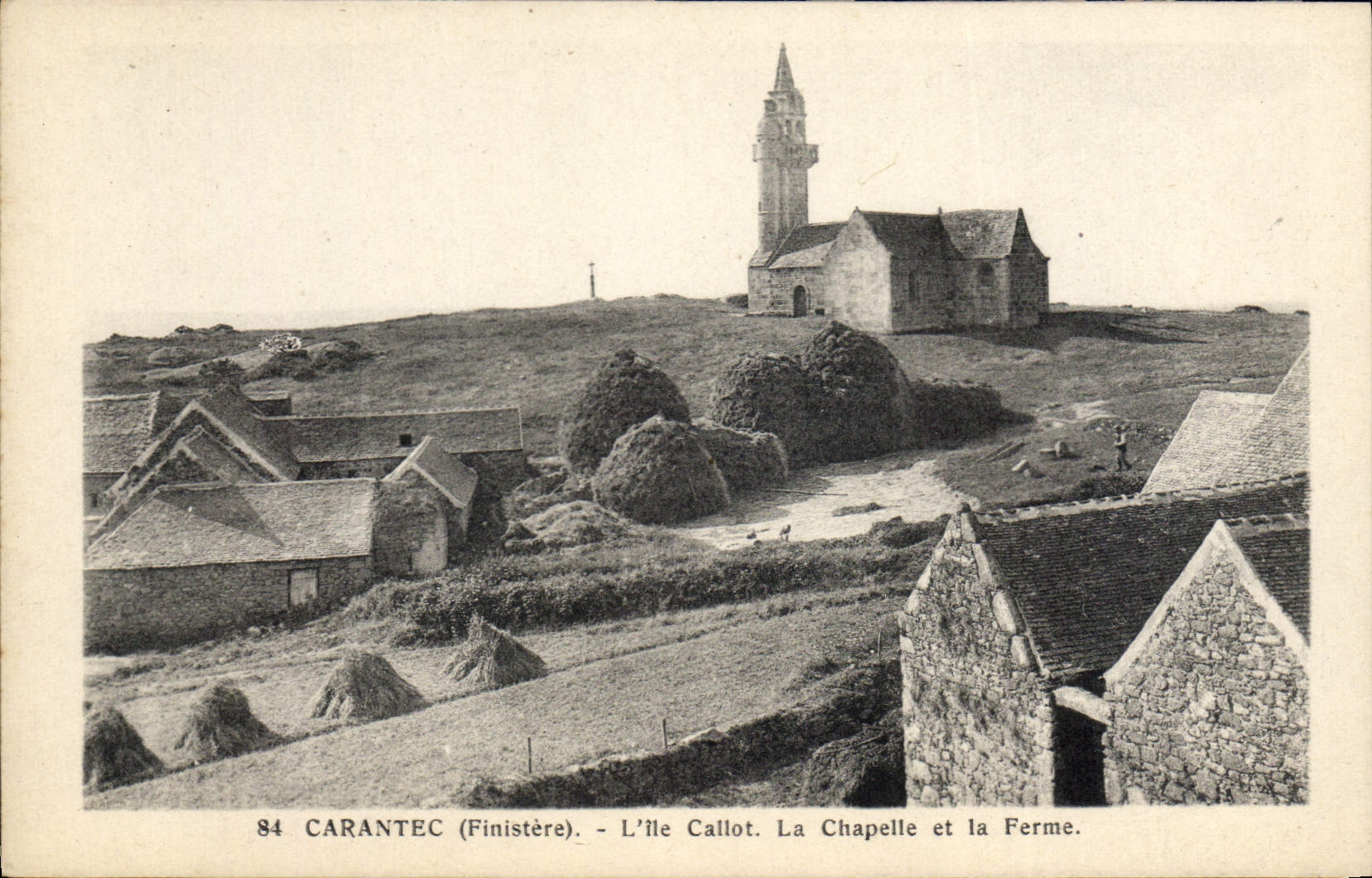 CPA Carantec Finistere l'Ile Callot la chapelle et la Ferme 