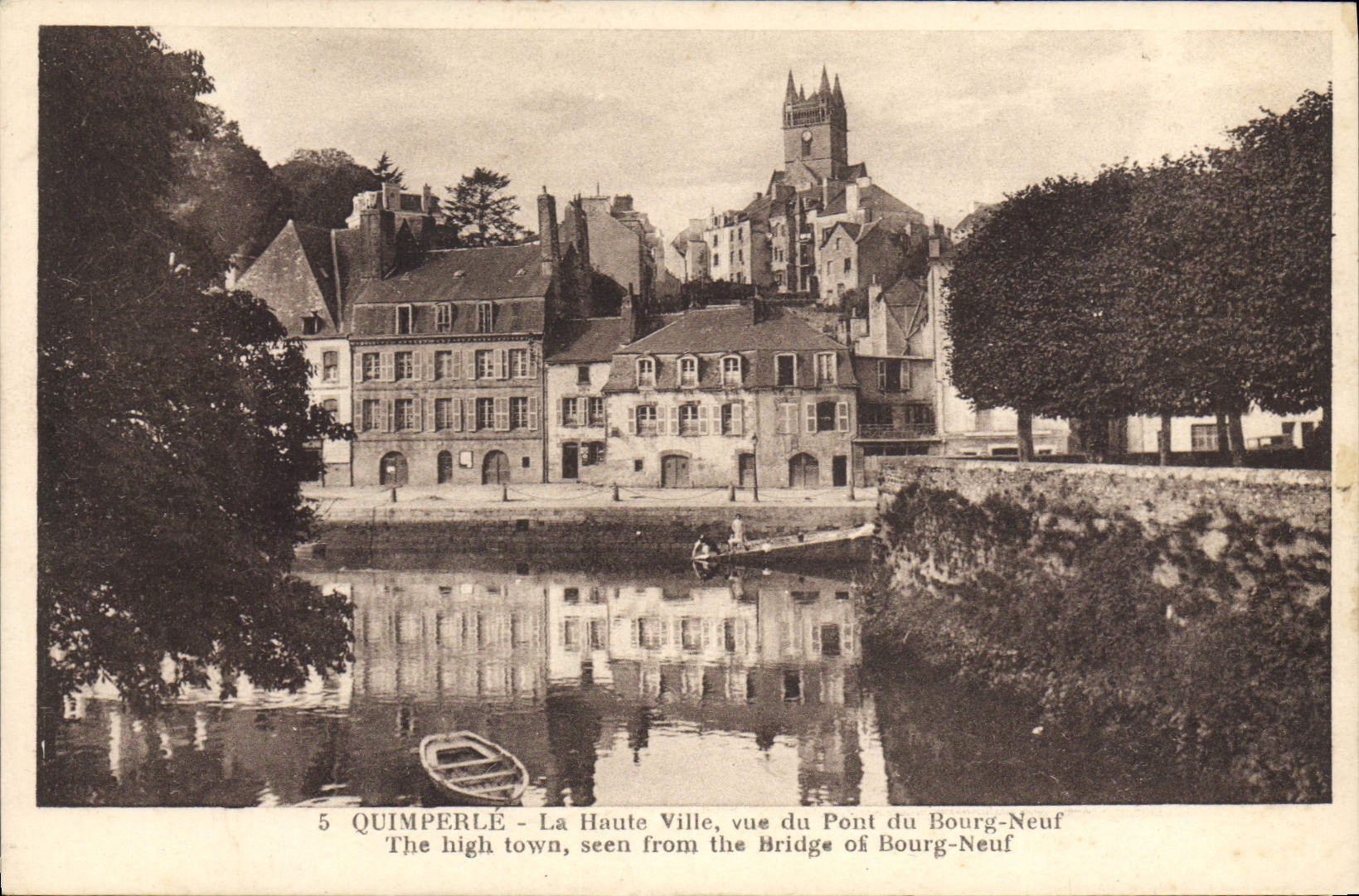 CPA Quimperle la Haute ville vue du pont du Bourg Neuf 