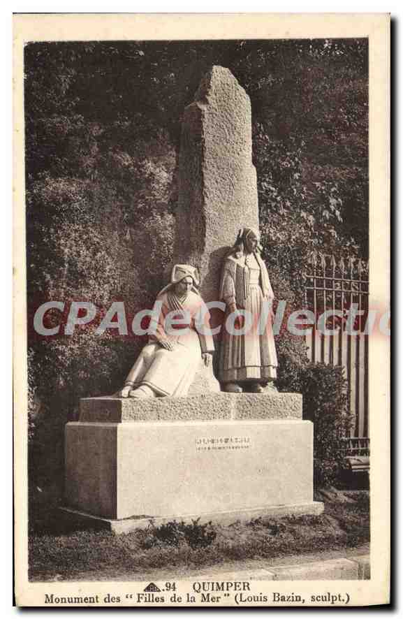 CPA Quimper Monument des Filles de la Mer Louis Bazin sculpt 