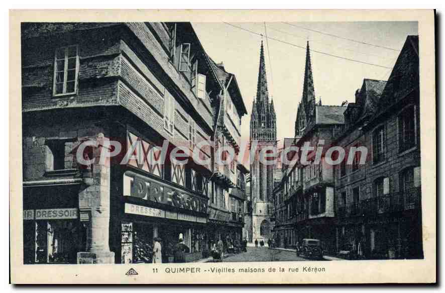 CPA Quimper Vieilles maisons de la rue Kereon 